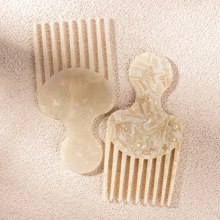 Custom LOGO Premium Comfortable Grip Durable Thick Natural Curly Hair Pick Comb Acetate Wide Tooth Styling Detangling Afro Comb