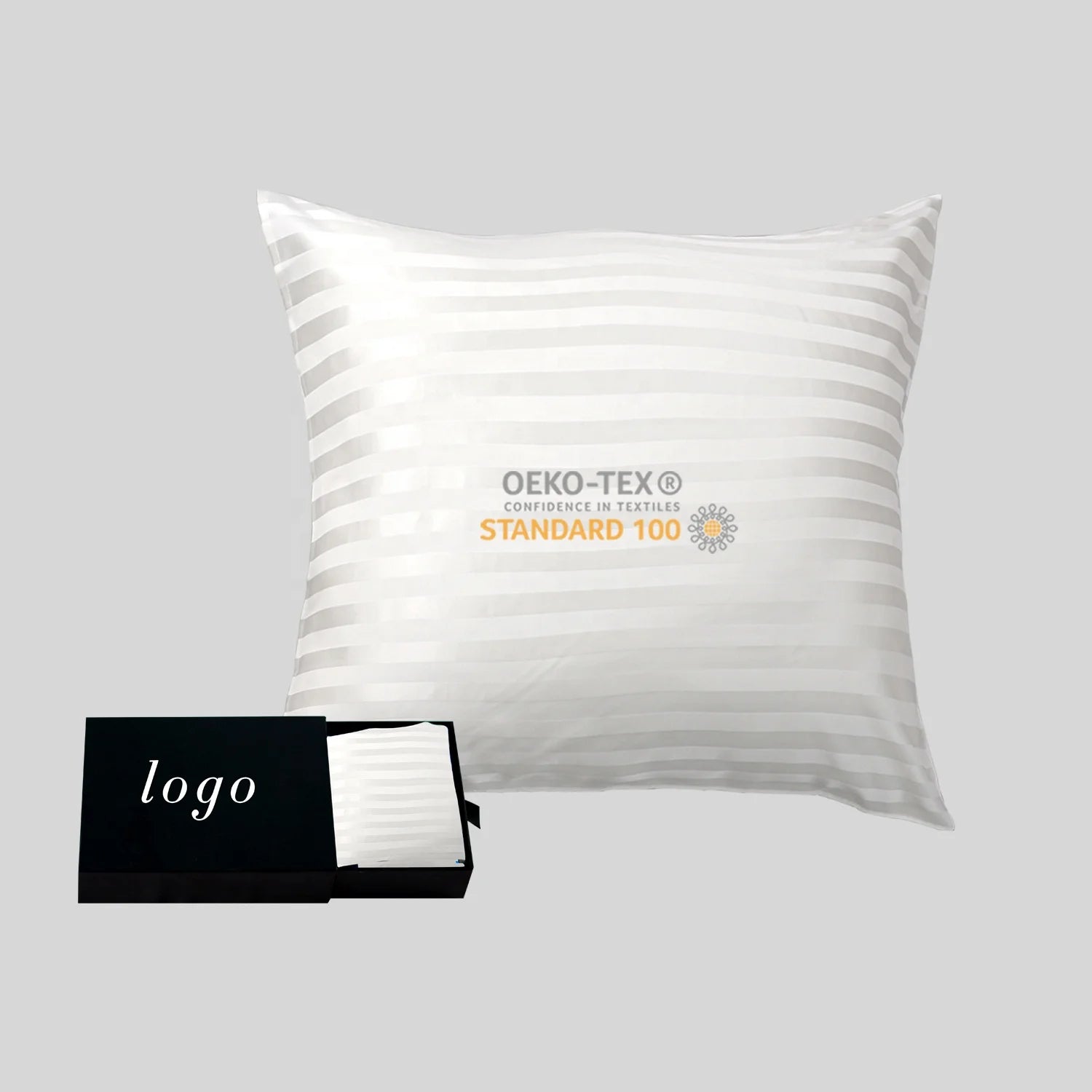 Wholesale 16/19/22momme Envelope Jacquard Silk Pillowcase Custom Size Luxury Striped Pure Silk Pillow case