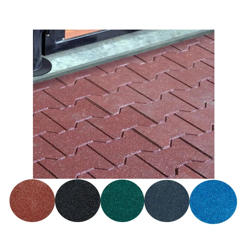 Black Color Horse Barn Interlock Dog Bone Rubber Floor Brick Pavers Tiles