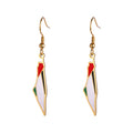 Wholesale 18K Gold Plated Palestine Flag Drop Earrings No Fade Stainless Steel Palestine Map Pendant Earrings for Women