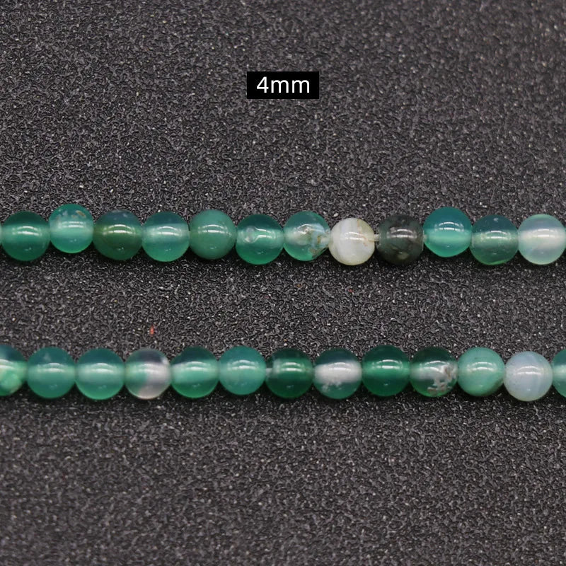 HZ Hot Selling 4-12mm for Garment Necklace Accessories Green Agate Loose Beads