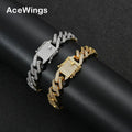 BB010 13mm 7inch 8inch Geometric Gold Plated Brass Cuban Bracelet Chain Hip Hop Iced Out Bling Bling Micro Pave Jewelry
