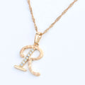Fashion a to Z Letter Necklace Diamond Brass 18k Plated Gold Initial Necklace Jewelry Moissanite Women Alphabet Pendant