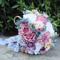 DREA Hot Sale Luxury Reusable Rhinestone Artificial Silk Rose Bouquet Flowers for Wedding Bouquet Bridal