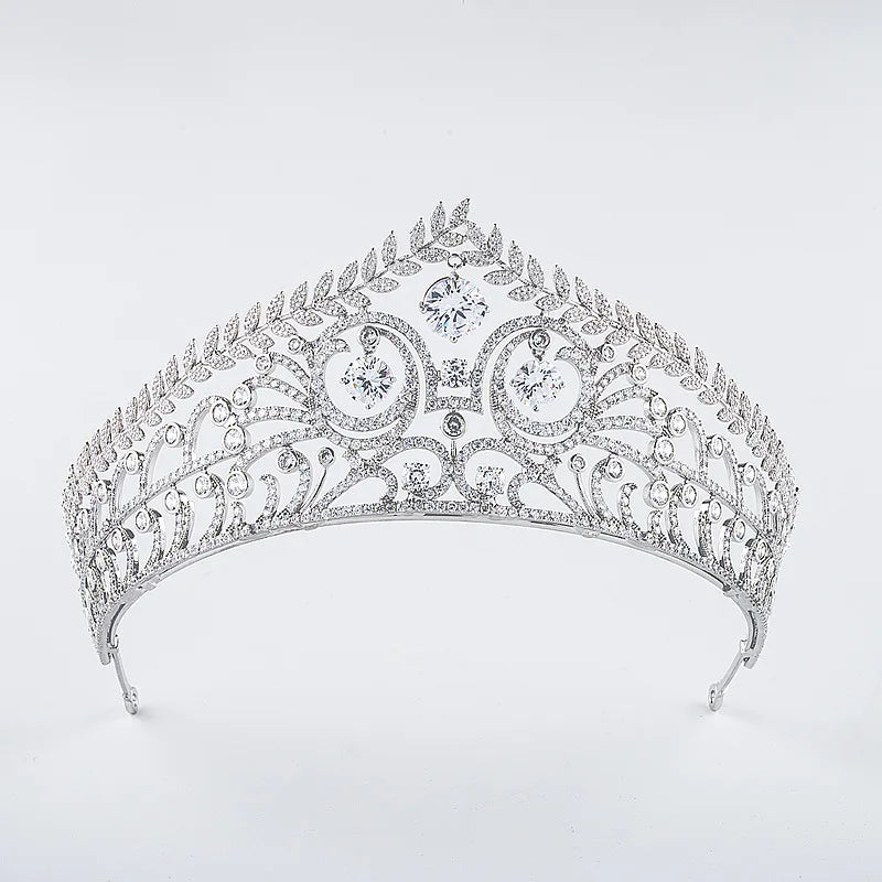 Princess Caroline of Monaco Crown High-end Bride Wedding Zircon Crown Retro Wedding Tiara