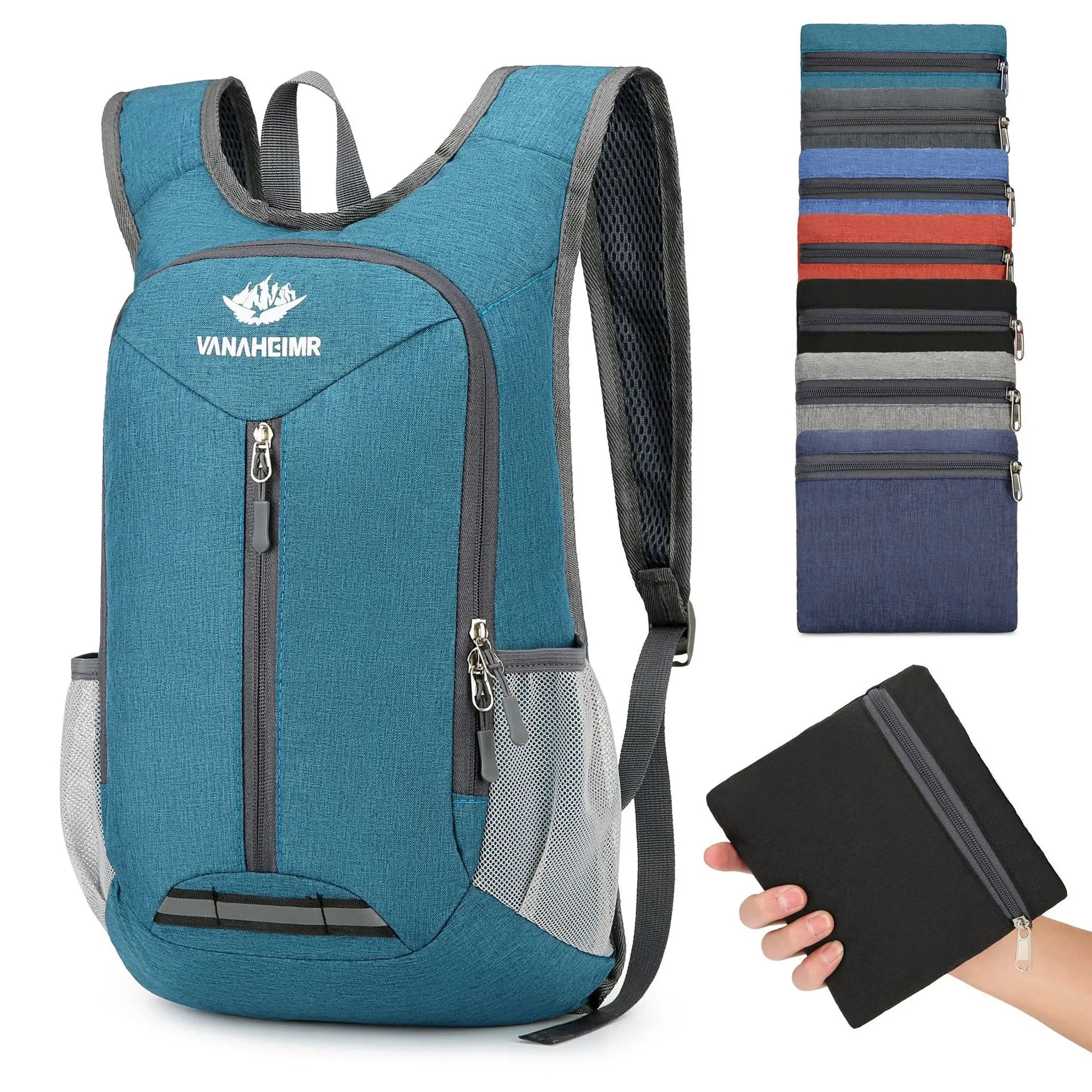 Custom Logo Large Capacity Lightweight Foldable Outdoor Travel Hiking Backpack Multifunction Folding Leisure Bag Polyester for