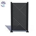 Black Metal Privacy Screen with X Pattern Laser Cut Panels Decorative Fence for Yard Painted Frame 3D Modeling Service Available