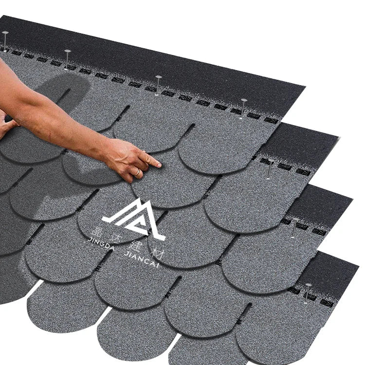 Wholesale Custom Japanese Style Fish Scale Cloud Gray Asphalt Shingles House Roof Tiles with Friendly Prices for Turkey Nepal