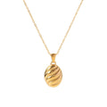 Fashion Design 18K Gold Plated Non Tarnish Jewelry Stainless Steel Oval Honeycomb Special Shape Necklaces Women Jewelry