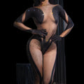 Sexy Patchwork Diamond Stage Performance Costume Rhinestone Female Bodycon Bodysuits Women Dance Leotard One Piece Jumpsuit