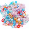 Factory Direct Sale 50 Pcs/bag 8-14mm Magic Color Beads Acrylic Crack Bead DIY Jewelry Making  Round Loose Bead