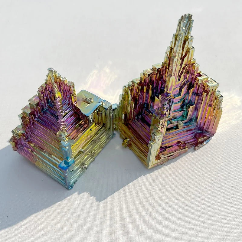 Wholesale Natural Rainbow Bismuth Ore Raw Material Crystal Metal Ore Bismuth Crystal Ornaments