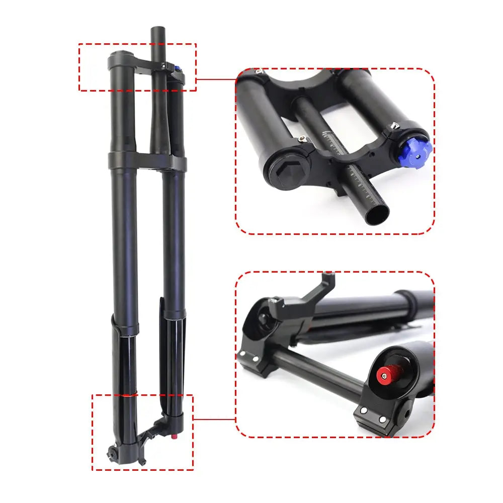 DH 29er Dual Crown/Inverted Fork Tapered/Straight Thru Axle Air Suspension MTB Fork with Lockout & Damping Control
