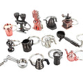 Custom Logo Metal Keyring Barista Gift Coffee Lover Cup Series Charm Keychain