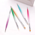 Nylon Double-Headed Nail Art Brush Nail Printing Drawing & Point Drill Pen Dotting Tools for Nail Art