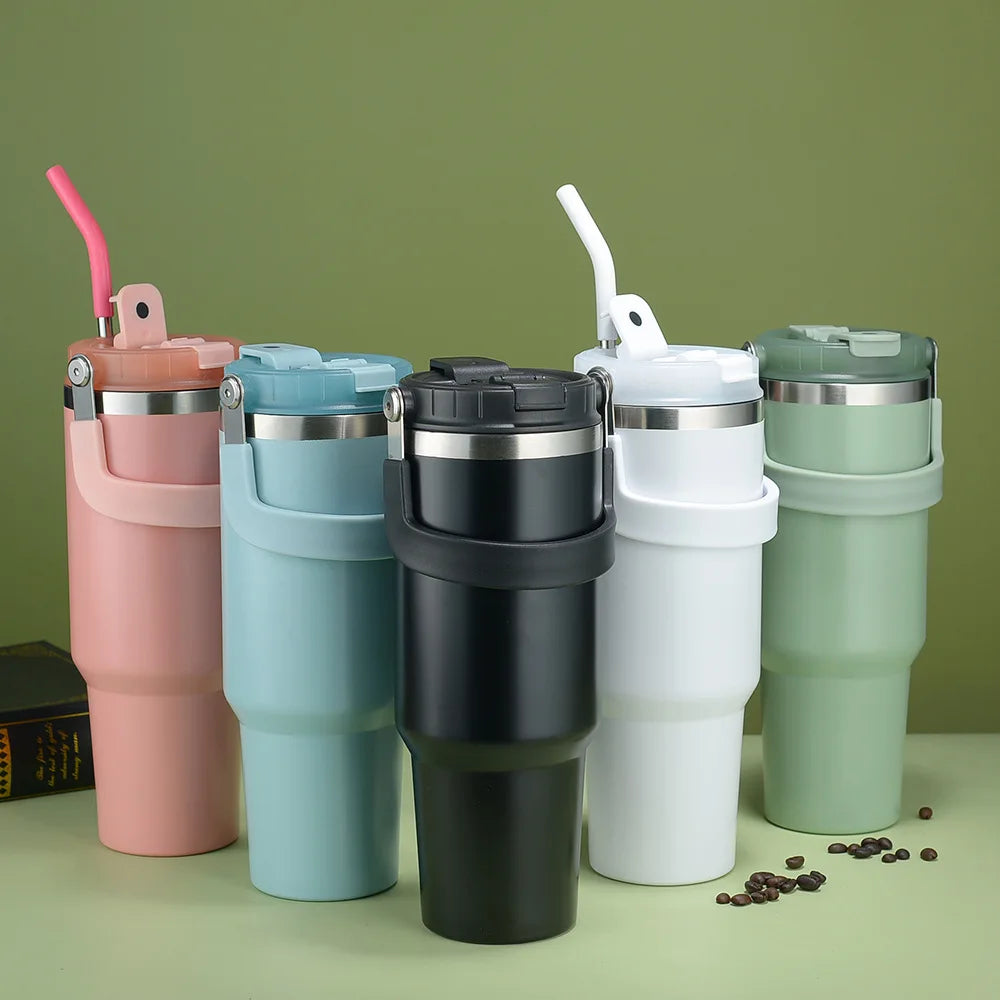 New Portable 40oz Car Cup Stainless Steel Thermos Cup Large Capacity Travel Portable Cup