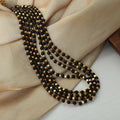 Beimai OEM Halskette Agate Stone Steel Ball Small square Hand-beaded Titanium Steel Necklace