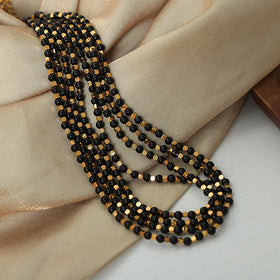 Beimai OEM Halskette Agate Stone Steel Ball Small square Hand-beaded Titanium Steel Necklace