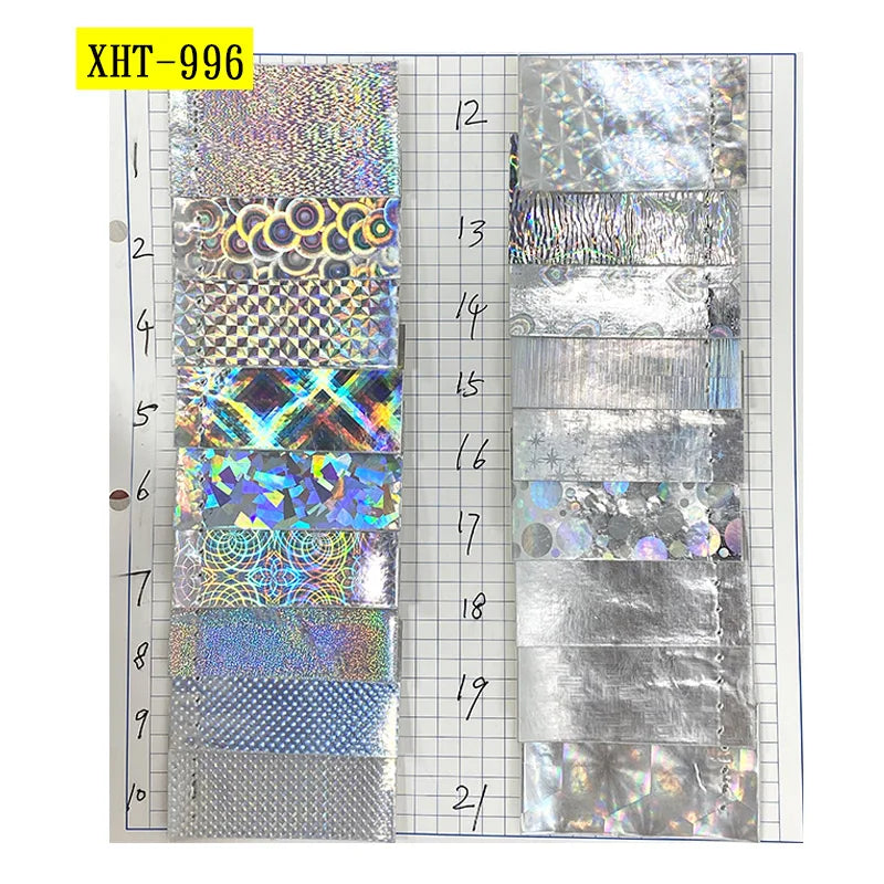 Silver Metallic Holographic Laser PU Synthetic Leather Fabric Round/Kaleidoscope/Shape/Square Decorative Crafts Sofas Golf