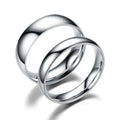Women Men Simple Classic 4 6 8mm Curved Smooth High Polished Titanium Steel Engagement Wedding Rings Stainless Steel Couple Ring