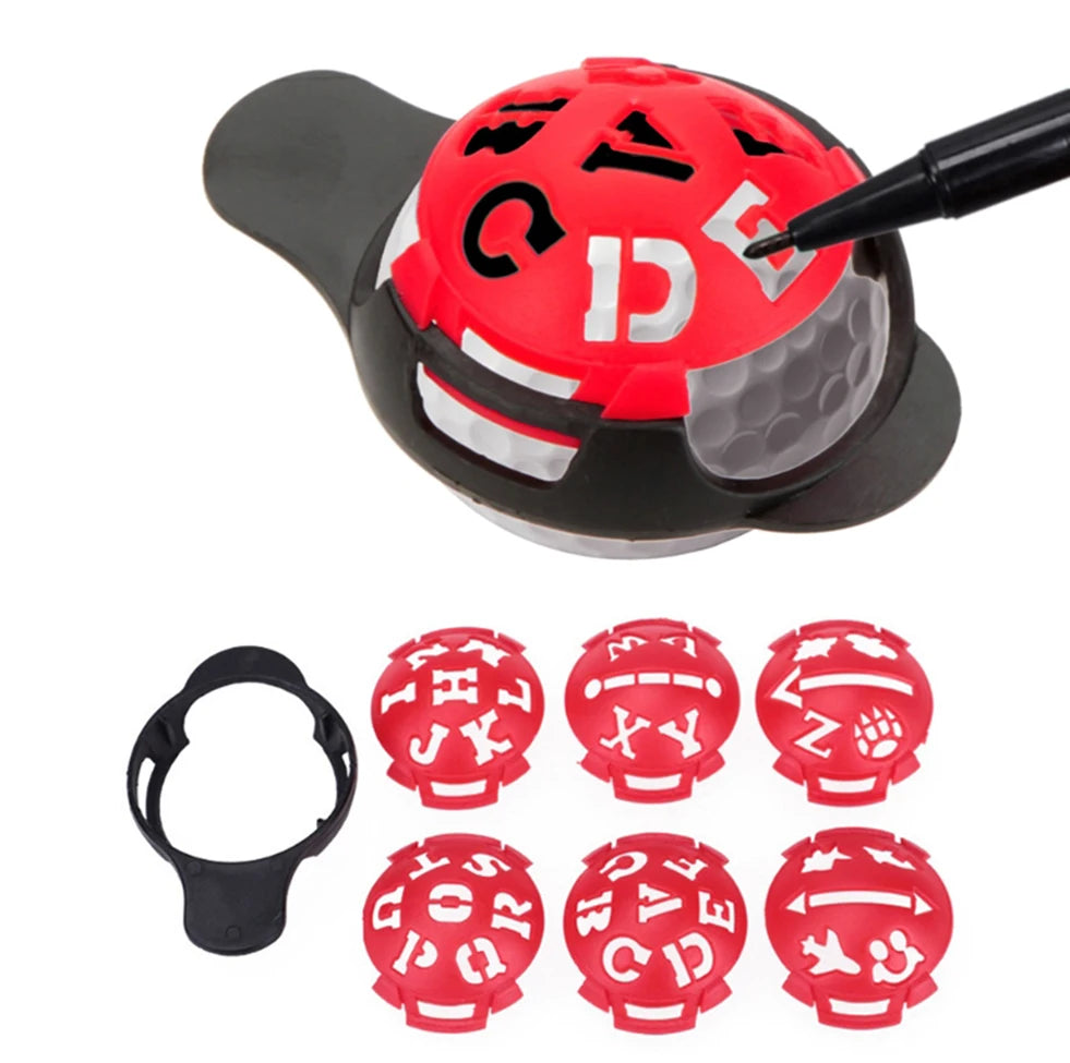 Factory Supply 6-in-1 Golf Ball Liner Marking Tool Multi-Template Drawing Alignment Signs Golf Ball Scribe Sets