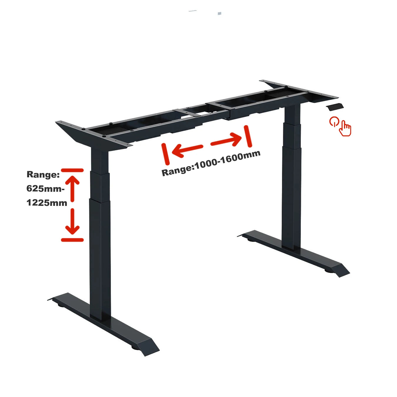 Ada Modern Dual Motor Office Work Height Adjustable Electric Lift Computer Sit to Stand Desk With Adjustable Beam