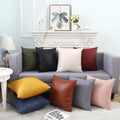 Hot Style Solid Pure Modern Home Decor Faux Leather PU Large Coach Bed Sofa Lumbar Decorative Cushion Cover Throw Pillow Case
