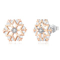 Christmas Snowflake Women Trendy Handmade 925 Sterling Silver Earrings