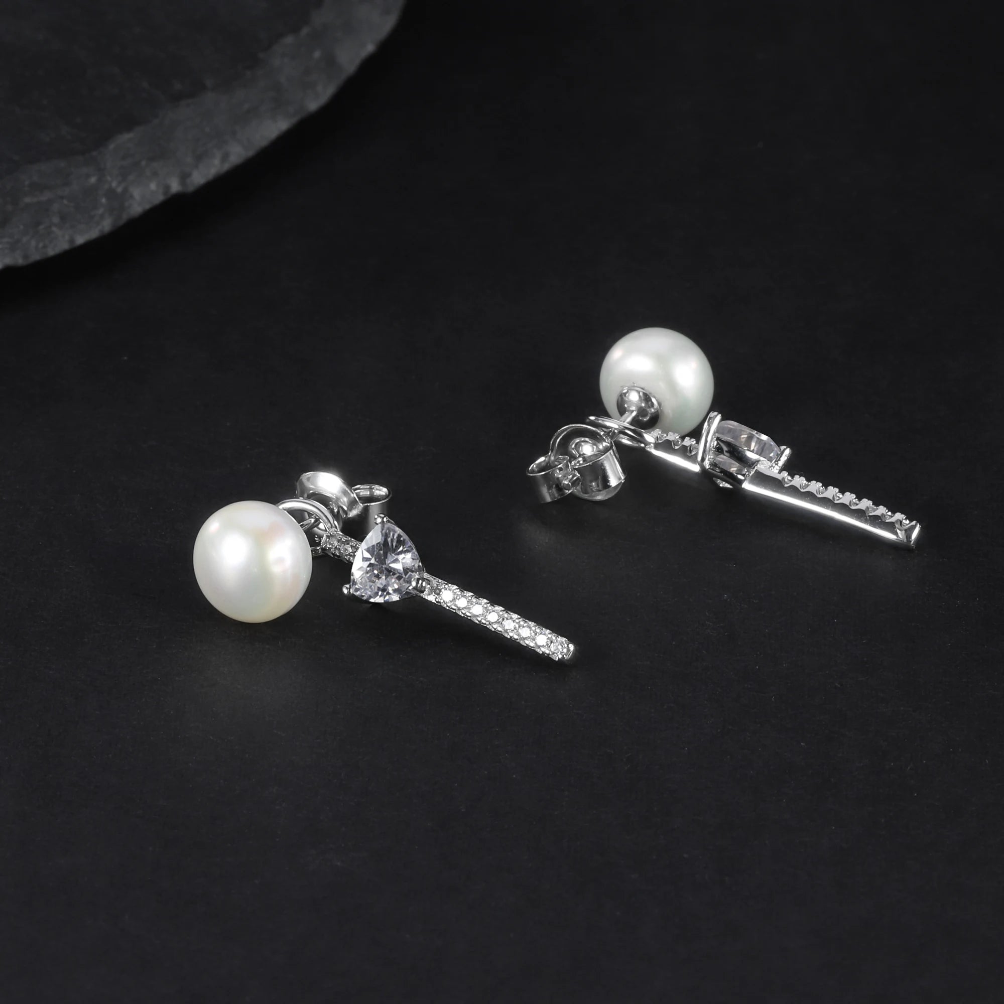 C5792 Abiding Jewelry Good Selling 8mm White Fresh Water Pearl Pearl Jewelry Women Stud Earring Trendy Silver Earrings