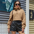 New Arrival Women's Shearling Jacket Winter Fashion Teddy Fur Design Casual Coat Wholesale Crop Top Jacket