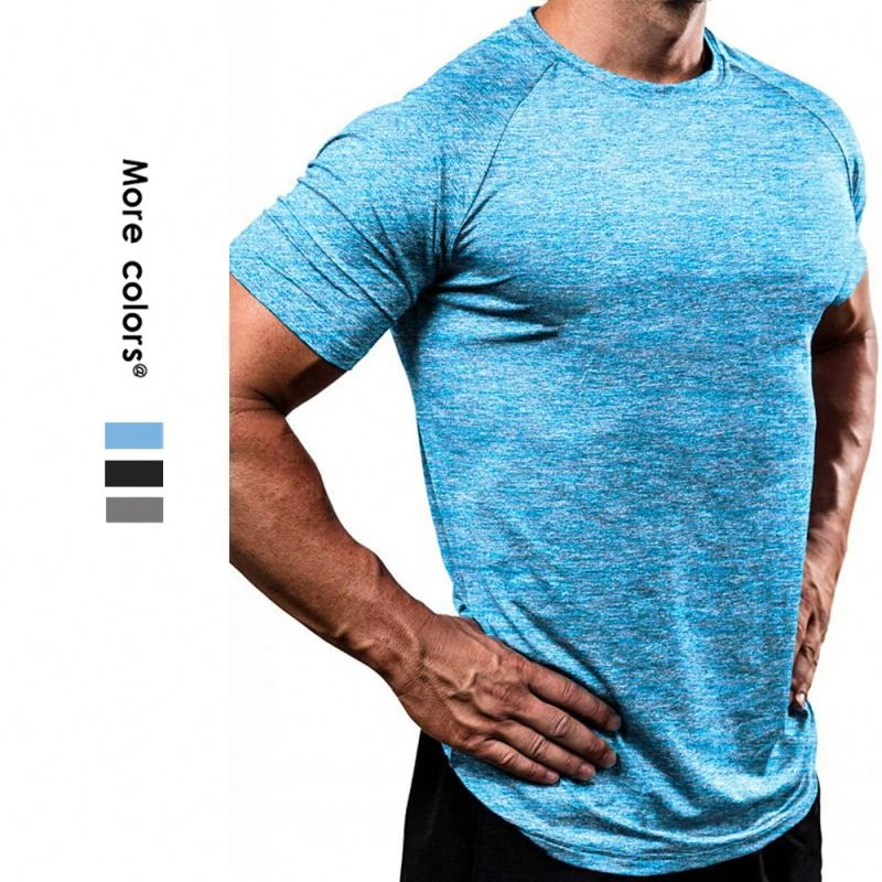Breath Custom Men's Summer Plain Fitness Quick Dry T Shirt Printing Blank European Size Gym Wear Plus Size Men T-Shirts