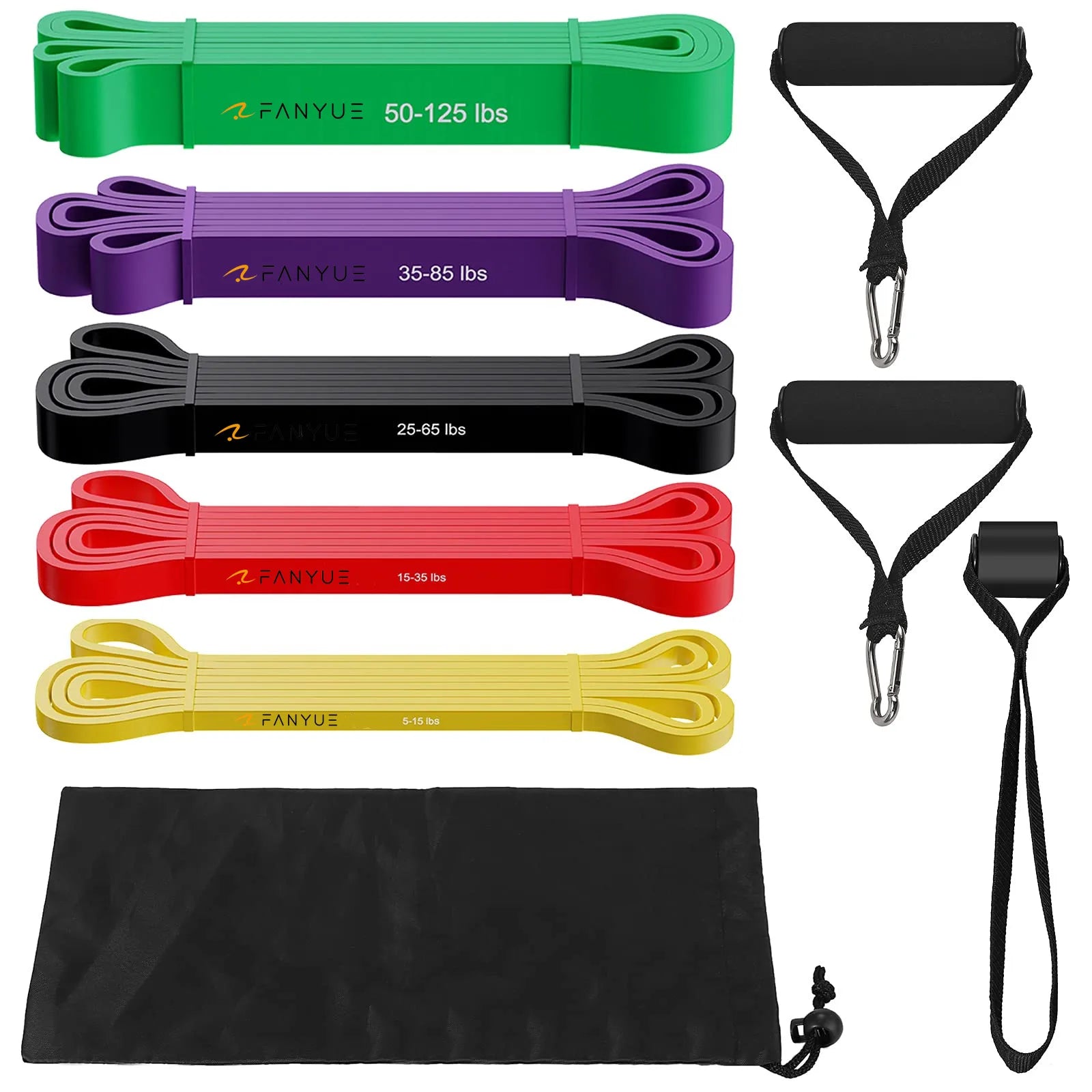 Resistance Bands Set for Men & Women 5 Stackable Premium Cable Bands with Handles Door Anchor and Ankle Straps Best