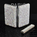 EA003 Thin Shiny Rhinestone Cigarettes Holder Holds 20 Regular Cigarettes Bling Diamond Cigarette case with Lighter