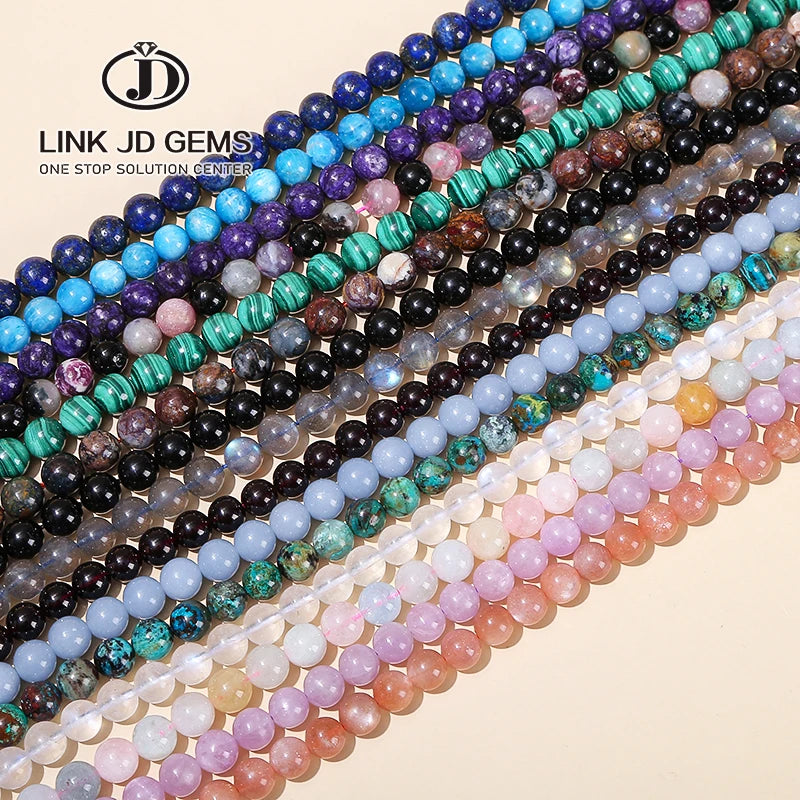 4-12mm Natural Tiger Eye Amethyst Rose Quartz Crystal Loose Gemstone Stone Round Beads for Diy Bracelet Necklace Jewelry Making