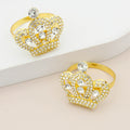Ychon Metal Classic Rose Gold Napkin Rings & Diamond Buckles Holder for Wedding