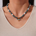 Handmade Jewelry Freshwater Pearl Choker Necklace Africa Natural Stone Beads Stainless Stainless Bee Pendant Necklace