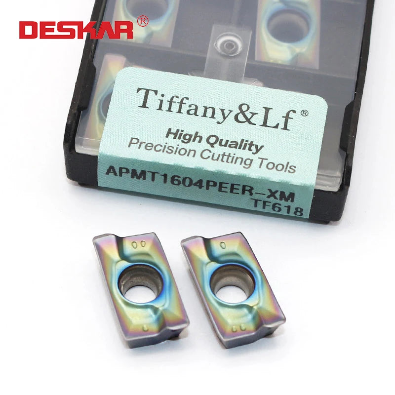 Tiffany&LF DESKAR CNC Lathe Carbide Inserts Turning Tools Machining Cut Sharp Harden Quenched Steel Blade APMT1604PDER-XM-TF618