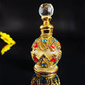 15ml Gold Pink Blue Creative High-end Flat Perfume Bottle Middle East Dubai Special Luxury Metal Crystal Essential Oil Bottle