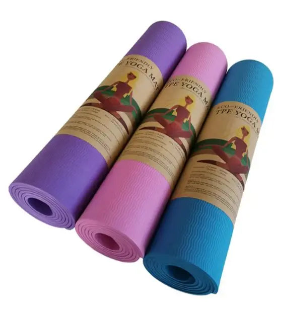183cm*61cm*8mm Custom Printed Custom Logo Eco Friendly Anti-fatigue Yoga Pilates Exercise Matt TPE Yoga Mat
