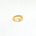 High End 18K PVD Gold Plated Double Layer Mini Zirconia Ring Stainless Steel Women Ring Tarnish Free Fashion Jewelry
