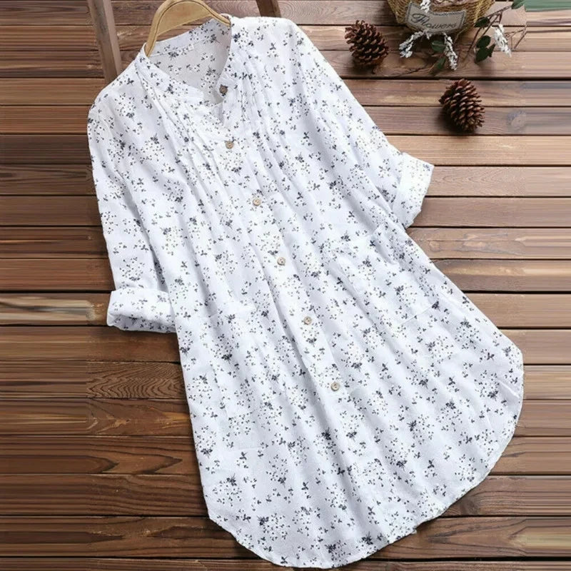 Women Casual Blouses Loose Long Sleeve Tunic Tops Shirt Summer Elegant Blouse Streetwear Plus Size M-XXXXXL Fashion NEW Fashion