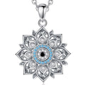 Vintage 925 Sterling Silver Evil Flower Design Jewelry Devil Eye Pendant Necklace for Men or Women