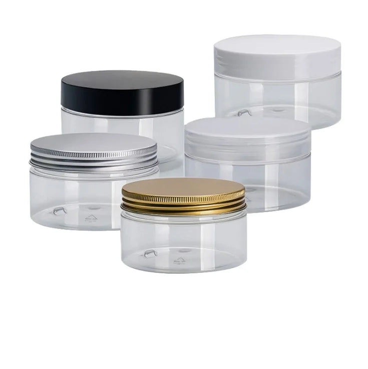 1 oz 2oz 4oz 30ml 40ml 50ml 60ml 80ml 100ml 120ml clear Plastic PET Jar Plastic Jar With Aluminium Lid Transparent Inner Seal