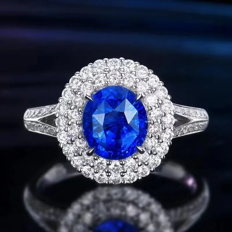 SGARIT Custom Fine Jewelry 18K Gold 0.93CT Gold Sri Lanka Natural Sapphire Ring Natural Gemstones for Women