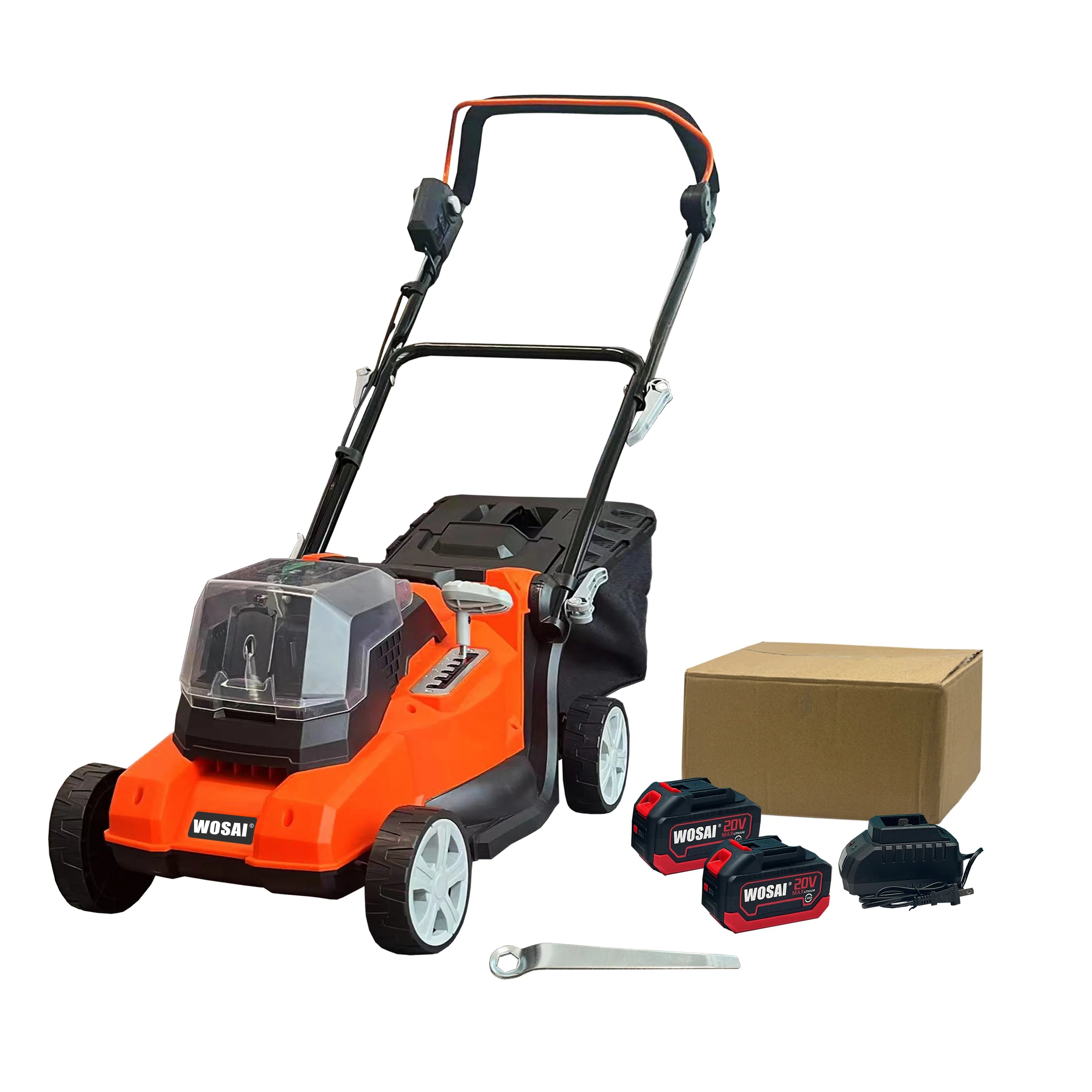 WOSAI Wholesale Adjustable Garden Tools Red Electric Self Propelled Lawn Mowers
