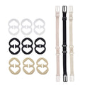 Set of 12 Nylon Bra Straps with 9 Non-Slip Buckles and 3 Non-Slip Straps Elastic Bra Clip