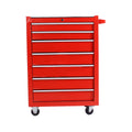 CE 7 Drawers Rolling Iron Powder Coated Rugged Tool Cabinet Ball Bearing Slides 3'' Rubber Wheels OEM Accepted 3-Year Warranty