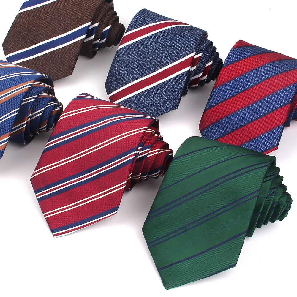 Men's 8cm Striped Polyester Tie Casual-Formal Daily Cravat with Lapel Neckwear for Business Suits & Weddings