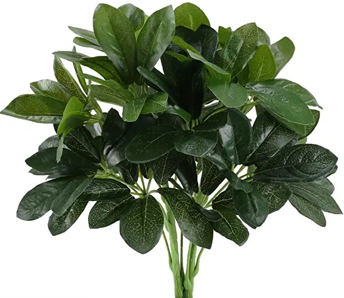 Artificial Shrubs Plants False Silk Schefflera Bushes Real Touch Faux Greenery Leaf Arrangements Indoor Outdoor Garden Office Ho