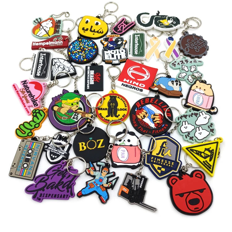 Factory Wholesale  2D/3D Soft PVC Custom Keychain Make LOGO Rubber Keychain